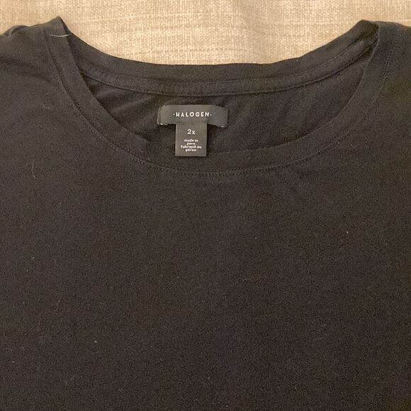 Halogen Plus Size Pima Cotton Black Short Sleeve Crewneck T Shirt. Size 2X. - Picture 3 of 7
